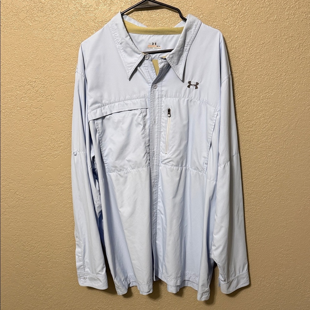 Under Armour men's long-sleeve fishing button-up shirt size 3XL